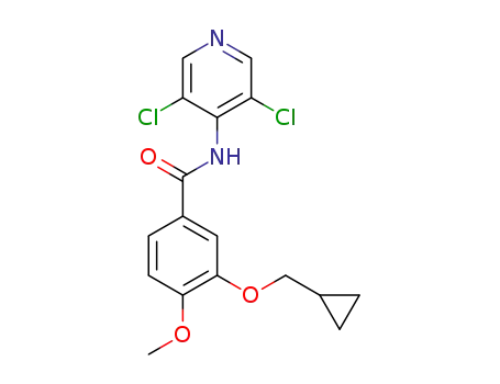 Molecular Structure of 159782-26-0 (Benzamide,
3-(cyclopropylmethoxy)-N-(3,5-dichloro-4-pyridinyl)-4-methoxy-)