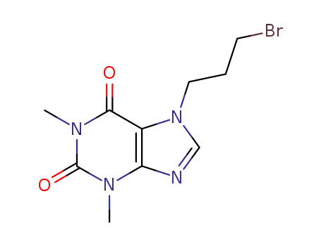Molecular Structure of 23146-06-7 (7-(3-bromopropyl)-3,7-dihydro-1,3-dimethyl-1H-purine-2,6-dione)