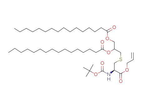 (2R)-3-(3-(allyloxy)-2-(tert-butoxycarbonylamino)-3-oxopropylthio)propane-1,2-diyl dipalmitate
