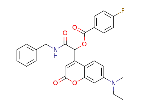 2-(benzylamino)-1-(7-(diethylamino)-2-oxo-2H-chromen-4-yl)-2-oxoethyl 4-fluorobenzoate