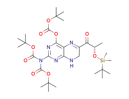 1-[4-tert-butoxycarbonyloxy-2-(N,N-di-tert-butoxycarbonyl)amino-7,8-dihydropteridin-6-yl]-2S-2-(tert-butyldimethylsilanyloxy)propan-1-one