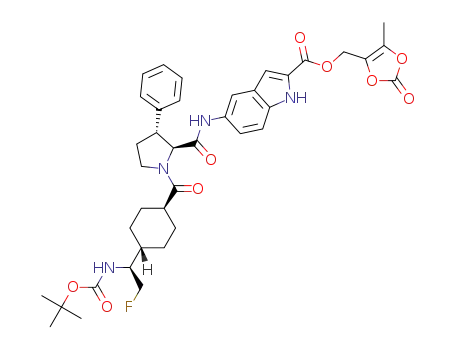 (5-methyl-2-oxo-1,3-disoxol-4-yl)methyl 5-({(3R)-1-(trans-4-{(1S)-1-[(tert-butoxycarbonyl)amino]-2-fluoroethyl}cyclohexyl)carbonyl-3-phenyl-L-prolyl}amino)-1H-indole-2-carboxylate
