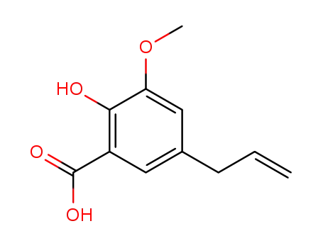Molecular Structure of 2216-99-1 (2-Hydroxy-3-methoxy-5-(2-propenyl)benzoic acid)