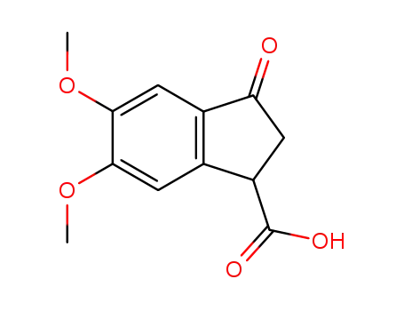 Molecular Structure of 62956-63-2 (2,3-DIHYDRO-5,6-DIMETHOXY-3-OXO-1H-INDENE-1-CARBOXYLIC ACID)