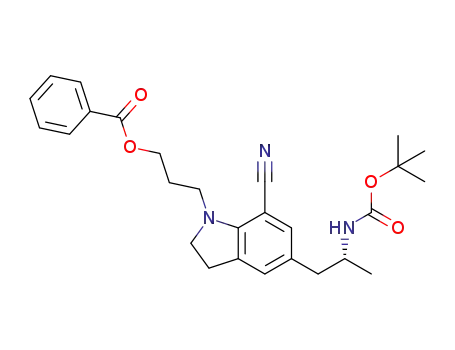 5-[(2R)-2-(tert-butoxycarbonyl)aminopropyl]-1-[3-(benzoyloxy)propyl]-2,3-dihydro-7-cyano-1H-indole