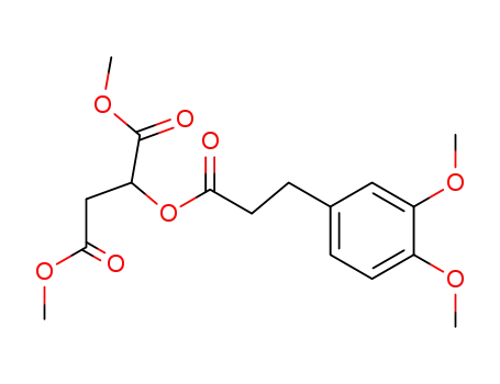 Molecular Structure of 64803-82-3 (Butanedioic acid, [3-(3,4-dimethoxyphenyl)-1-oxopropoxy]-, dimethyl
ester, (S)-)