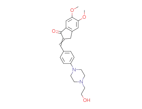 2-(4-(4-(2-hydroxyethyl)piperazin-1-yl)benzylidene)-5,6-dimethoxy-2,3-dihydro-1H-inden-1-one