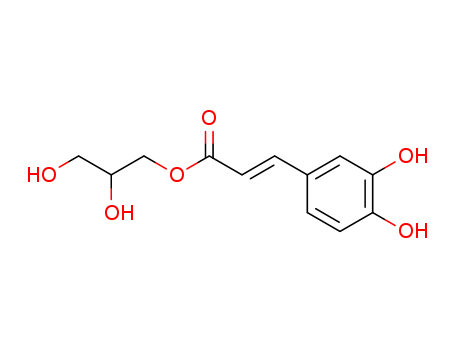 Molecular Structure of 123134-23-6 (2-Propenoic acid, 3-(3,4-dihydroxyphenyl)-, 2,3-dihydroxypropyl ester,
(E)-)