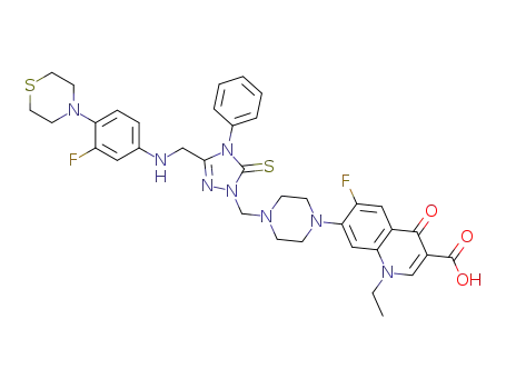 1-ethyl-6-fluoro-7-{4-[(3-{[(3-fluoro-4-thiomorpholin-4-ylphenyl)amino]methyl}-4-phenyl-5-thioxo-4,5-dihydro-1H-1,2,4-triazol-1-yl)methyl]piperazin-1-yl}-4-oxo-1,4-dihydroquinoline-3-carboxylic acid