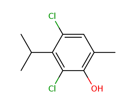 Molecular Structure of 60741-51-7 (2,4-dichloro-6-methyl-3-(1-methylethyl)phenol)