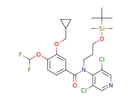 N-(3,5-dichloropyrid-4-yl)-N-(3-tert-butyldimethylsilyloxypropan-1-yl)-3-cyclopropylmethoxy-4-difluoromethoxybenzamide