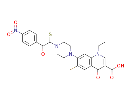1-ethyl-6-fluoro-7-(4-(2-(4-nitrophenyl)-2-oxoethanethioyl)piperazin-1-yl)-4-oxo-1,4-dihydroquinoline-3-carboxylic acid