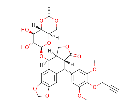 (5R,5aR,8aR,9S)-9-(((2R,4aR,6R,7R,8R,8aS)-7,8-dihydroxy-2-methylhexahydropyrano[3,2-d][1,3]dioxin-6-yl)oxy)-5-(3,5-dimethoxy-4-(prop-2-yn-1-yloxy)phenyl)-5,8,8a,9-tetrahydrofuro[3',4':6,7]naphtho[2,3-d][1,3]dioxol-6(5aH)-one