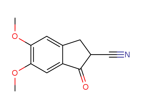 Molecular Structure of 106648-24-2 (2,3-DIHYDRO-5,6-DIMETHOXY-1-OXO-1H-INDENE-2-CARBONITRILE)