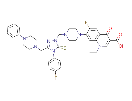 1-ethyl-6-fluoro-4-oxo-7-[4-({4-fluorophenyl-3-[(4-phenylpiperazin-1-yl)methyl]-5-thioxo-4,5-dihydro-1H-1,2,4-triazol-1-yl}methyl)piperazin-1-yl]-1,4-dihydroquinolin-3-carboxylic acid
