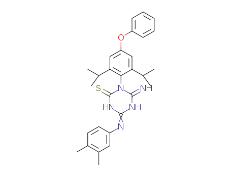1-(2,6-diisopropyl-4-phenoxyphenyl)-4-[(3,4-dimethylphenyl)imino]-6-imino-1,3,5-triazinane-2-thione