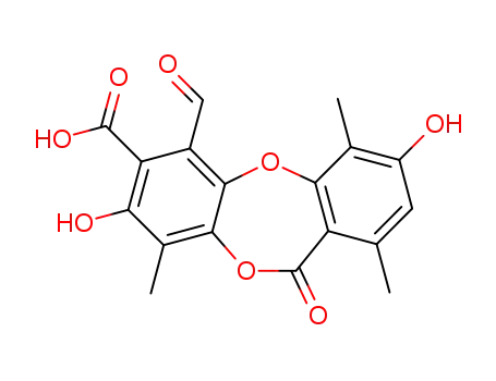 6-formyl-3,8-dihydroxy-1,4,9-trimethyl-11-oxo-11H-dibenzo[b,e][1,4]dioxepin-7-carboxylic acid