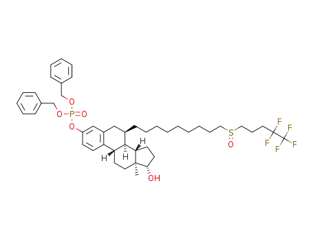 dibenzyl ((7R,8R,9S,13S,14S,17S)-17-hydroxy-13-methyl-7-(9-((4,4,5,5,5-pentafluoropentyl)sulfinyl)nonyl)-7,8,9,11,12,13,14,15,16,17-decahydro-6H-cyclopenta[a]phenanthren-3-yl) phosphate