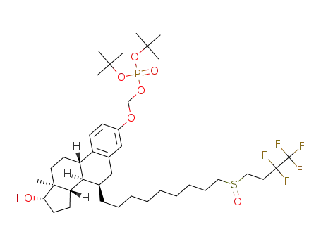 di-tert-butyl ((7R,8R,13S,14S,17S)-17-hydroxy-13-methyl-7-(9-(4,4,5,5,5-pentafluoropentyl sulfinyl)nonyl)-7,8,9,11,12,13,14,15,16,17-decahydro-6H-cyclopenta[a]phenanthren-3-yloxy)methyl phosphate