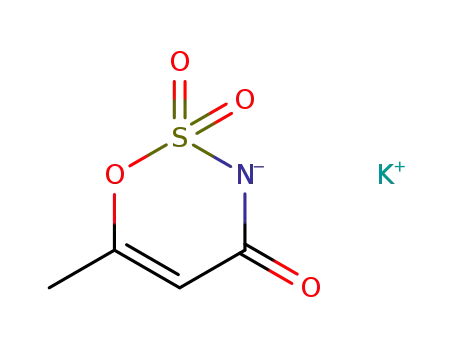 Molecular Structure of 55589-62-3 (6-Methyl-1,2,3-oxathiazin-4(3H)-one 2,2-dioxide potassium salt)