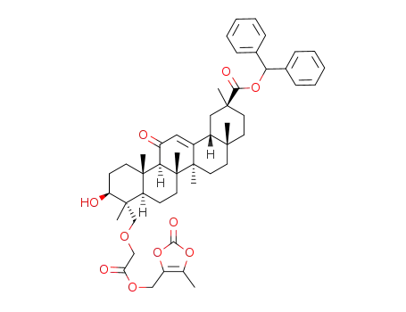 benzhydryl (2S,4aS,6aS,6bR,8aR,9R,10S,12aS,12bR,14bR)-10-hydroxy-2,4a,6a,6b,9,12a-hexamethyl-9-((2-((5-methyl-2-oxo-1,3-dioxol-4-yl)methoxy)-2-oxoethoxy)methyl)-13-oxo-1,2,3,4,4a,5,6,6a,6b,7,8,8a,9,10,11,12,12a,12b,13,14b-icosahydropicene-2-carboxylate
