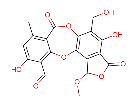 4,10-dihydroxy-5-hydroxymethyl-1-methoxy-8-methyl-3,7-dioxo-1,3-dihydro-7H-benzo[5,6][1,4]dioxepino[3,2-e]isobenzofuran-11-carbaldehyde