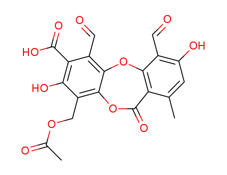9-acetoxymethyl-4,6-diformyl-3,8-dihydroxy-1-methyl-11-oxo-11H-dibenzo[b,e][1,4]dioxepin-7-carboxylic acid