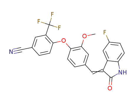 4-(4-((5-fluoro-2-oxoindolin-3-ylidene)methyl)-2-methoxyphenoxy)-3-(trifluoromethyl)benzonitrile
