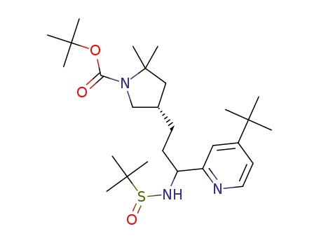tert-butyl (4S)-4-[3-(4-tert-butyl-2-pyridyl)-3-(tert-butylsulfinylamino)propyl]-2,2-dimethylpyrrolidine-1-carboxylate