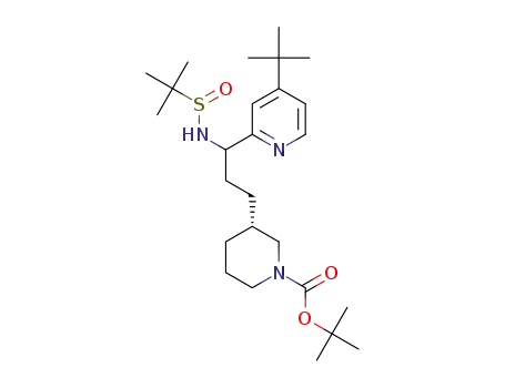 tert-butyl (3R)-3-[3-(4-tert-butyl-2-pyridyl)-3-(tert-butylsulfinylamino)propyl]piperidine-1-carboxylate