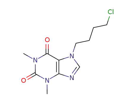 Molecular Structure of 59663-15-9 (1H-Purine-2,6-dione, 7-(4-chlorobutyl)-3,7-dihydro-1,3-dimethyl-)