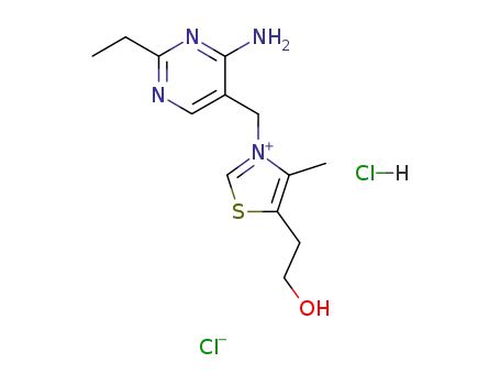 3-(2-ethyl-4-amino-pyrimidin-5-ylmethyl)-5-(2-hydroxy-ethyl)-4-methyl-thiazolium; chloride-hydrochloride