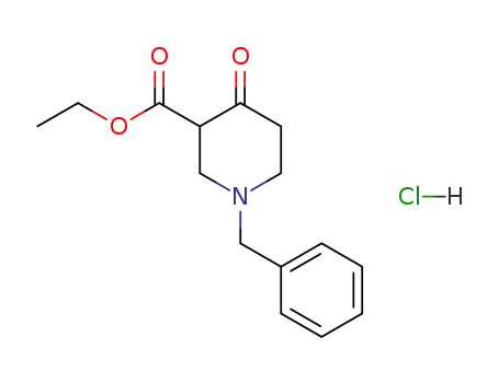 Molecular Structure of 1454-53-1 (Ethyl 1-benzyl-4-oxo-3-piperidinecarboxylate hydrochloride)