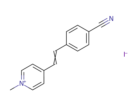 Molecular Structure of 26467-87-8 (Pyridinium, 4-[2-(4-cyanophenyl)ethenyl]-1-methyl-, iodide)