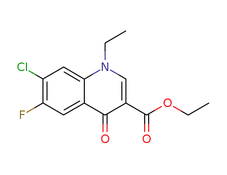 Molecular Structure of 70458-94-5 (ETHYL 7-CHLORO-1-ETHYL-6-FLUORO-1,4-DIHYDRO-4-OXO-QUINOLINE-5-CARBOXYLATE)