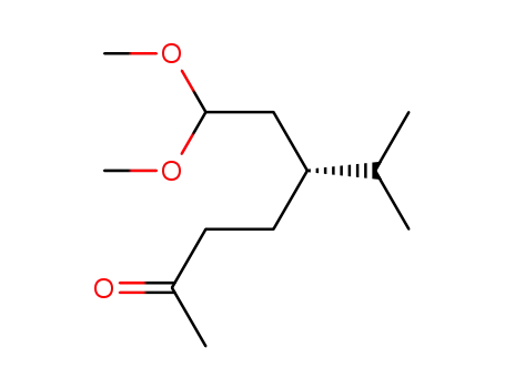 Molecular Structure of 105897-85-6 (2-Heptanone, 7,7-dimethoxy-5-(1-methylethyl)-, (R)-)