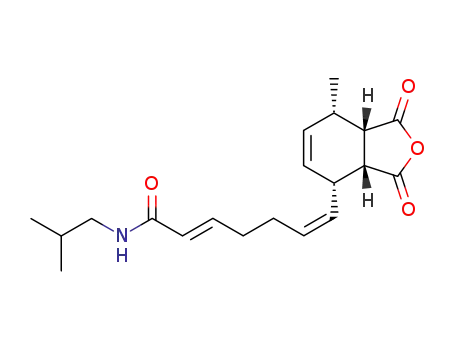 (+/-)-3c-(6t-isobutylcarbamoyl-hexa-1,5-dien-c-yl)-6c-methyl-cyclohex-4-ene-1r,2c-dicarboxylic acid-anhydride