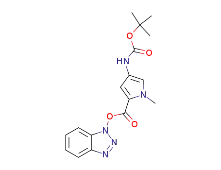 Molecular Structure of 77716-16-6 (4-TERT-BUTOXYCARBONYLAMINO-1-METHYL-1H-PYRROLE-2-CARBOXYLIC ACID BENZOTRIAZOL-1YL ESTER)