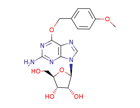 Molecular Structure of 78907-22-9 (Guanosine, 6-O-[(4-methoxyphenyl)methyl]-)