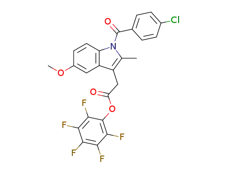 Molecular Structure of 65360-26-1 (1H-Indole-3-acetic acid, 1-(4-chlorobenzoyl)-5-methoxy-2-methyl-,
pentafluorophenyl ester)