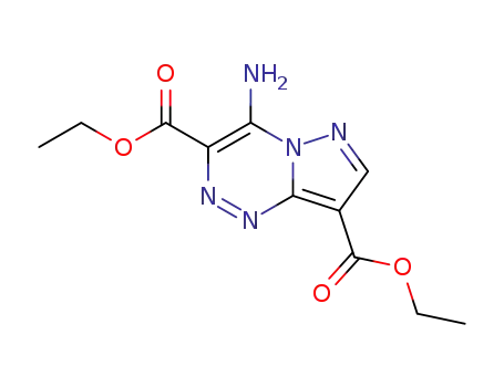 Molecular Structure of 115423-04-6 (Pyrazolo[5,1-c][1,2,4]triazine-3,8-dicarboxylic acid, 4-amino-, diethyl
ester)