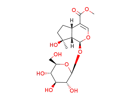 Molecular Structure of 64421-27-8 ((1S,7S)-1-(β-D-Glucopyranosyloxy)-1,4aα,5,6,7,7aα-hexahydro-7-hydroxy-7-methylcyclopenta[c]pyran-4-carboxylic acid methyl ester)