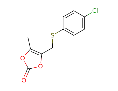 Molecular Structure of 111738-34-2 (1,3-Dioxol-2-one, 4-[[(4-chlorophenyl)thio]methyl]-5-methyl-)