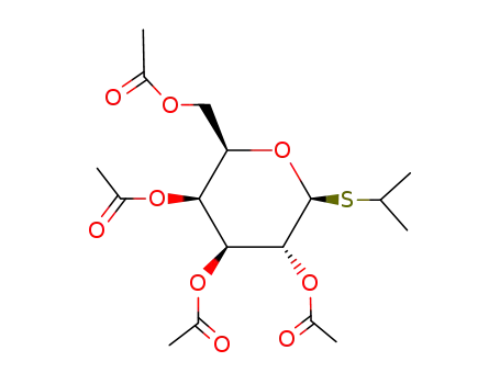 Molecular Structure of 55692-87-0 ((2R,3S,4S,5R,6S)-2-(Acetoxymethyl)-6-(isopropylthio)tetrahydro-2H-pyran-3,4,5-triyl triacetate)