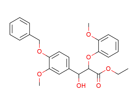 Ethyl β-hydroxy-3-methoxy-α-(2-methoxyphenoxy)-4-(phenylmethoxy)benzenepropanoate