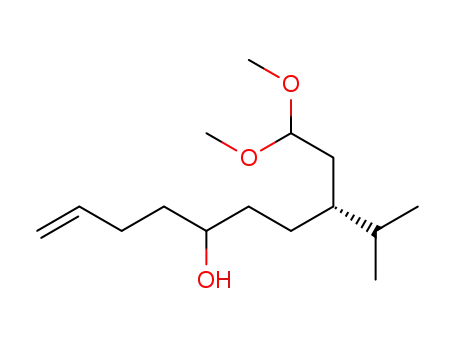 Molecular Structure of 113590-01-5 (1-Decen-5-ol, 10,10-dimethoxy-8-(1-methylethyl)-)