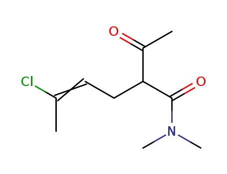 Molecular Structure of 83305-52-6 (4-Hexenamide, 2-acetyl-5-chloro-N,N-dimethyl-)