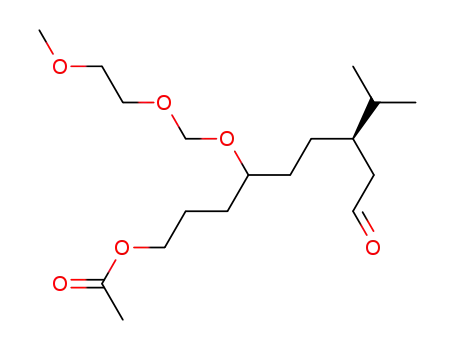 Molecular Structure of 113589-94-9 (Nonanal, 9-(acetyloxy)-6-[(2-methoxyethoxy)methoxy]-3-(1-methylethyl)-)