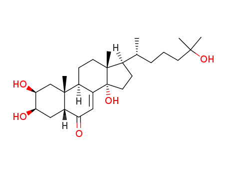 Molecular Structure of 34209-85-3 ((2beta,3beta,5beta,14xi,17xi)-2,3,14,25-tetrahydroxycholest-7-en-6-one)