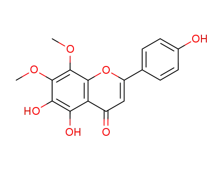 Molecular Structure of 76844-66-1 (4H-1-Benzopyran-4-one,5,6-dihydroxy-2- (4-hydroxyphenyl)-7,8-dimethoxy- )